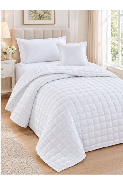 Sleep Night طقم سرير مبطن قابل للعكس مكون من 4 قطع لسرير فردي - لحاف، ملاءة م...