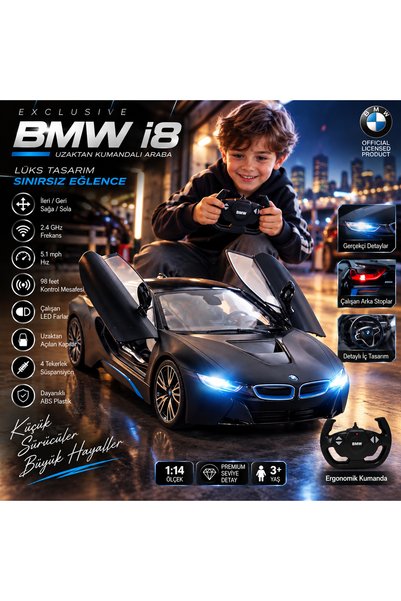 Cici Oyuncak BMW i8 1:14 Uzaktan Kumandalı Araba 2.4 GHz, Açılır Kelebek Kapı...