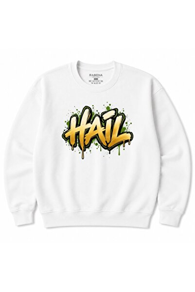 Rabona Fashion Hail Urban Graffiti Lettering Graphic Sweatshirt