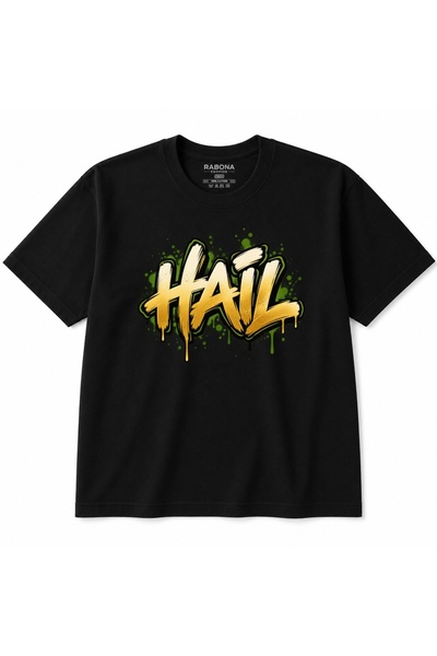 Rabona Fashion Hail Urban Graffiti Lettering Graphic T-Shirt