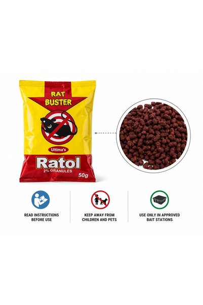 Generic Ratol Rat Buster, Rat Poison, Mice Killer Poison (Contain Poisonous Beans)(50G)