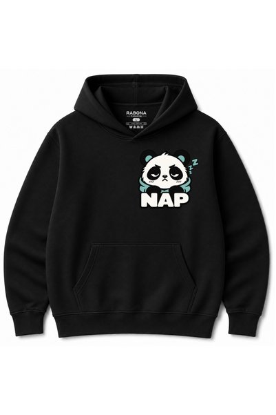 Rabona Fashion Sleepy Panda Nap Mood Graphic Hoodie