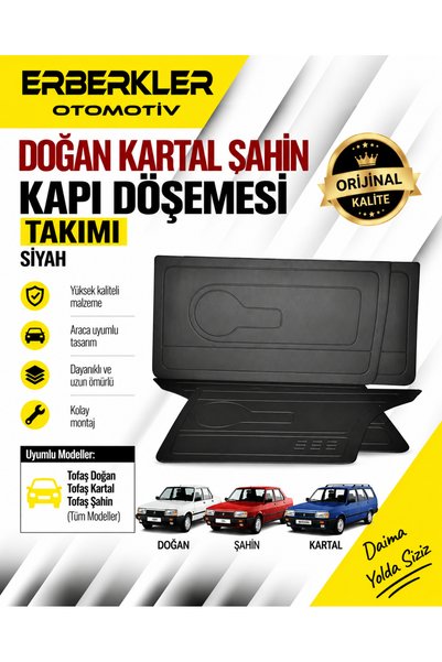 ERBERKLER Doğan Kartal Şahin Siyah Kapı Döşemesi Takımı