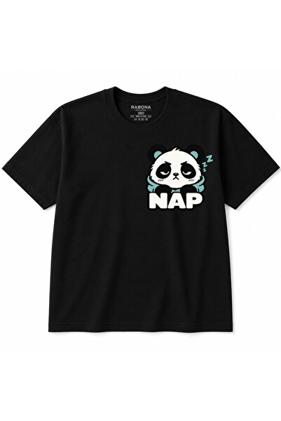 Rabona Fashion Sleepy Panda Nap Mood Graphic T-Shirt