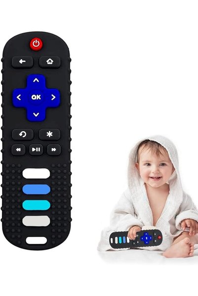 Intatikoo لعبة عضاضة للأطفال، على شكل جهاز تحكم عن بعد للتلفزيون، ألعاب تسنين...