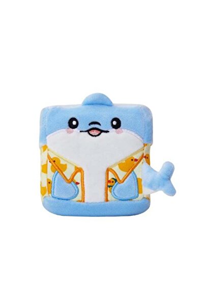 Generic Square Pals Sunny Fin Dolphin Plush Toy (10 cm, Blue/Yellow/White)