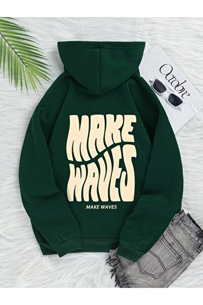 Vordevia Make Waves Printed Cotton 3 Thread Threaded Oversize Sweatshirt