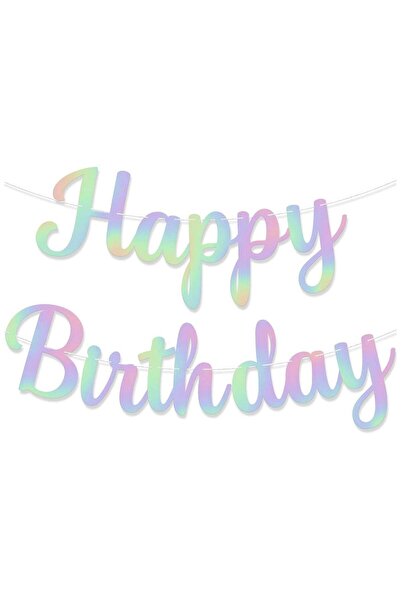 Generic Holographic Happy Birthday Banner For Happy Birthday Decorations | Un...