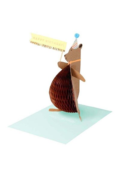 Generic Honey Bear Stand-Up Birthday Card