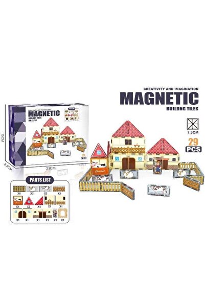 Generic Magnetic Building Tiles Farm House Set 29 Pieces – 7.5cm DIY Magnetic...