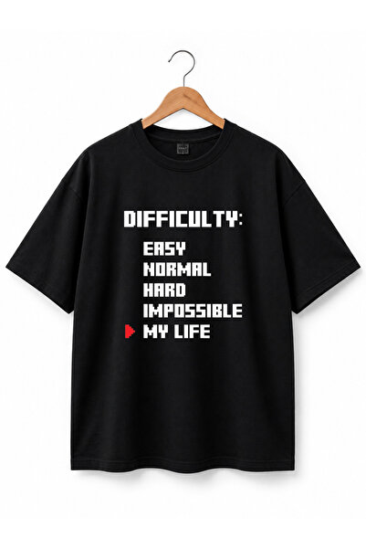 Figür Baskılı Unisex Oversize Tişört