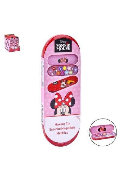 Generic Air-Val Disney Minnie Mouse Makeup Tin Case (Red/Pink)