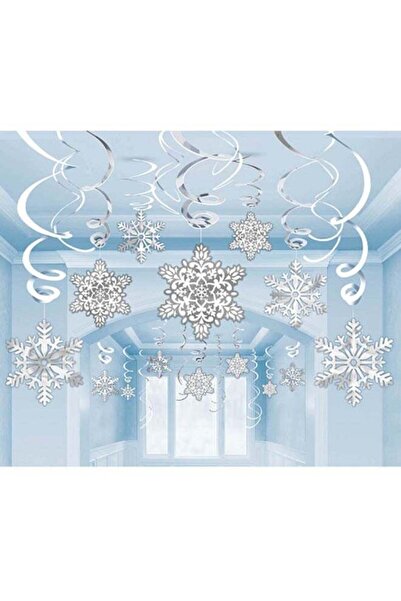 Generic 30-Piece Snowflake Swirl Decoration Set