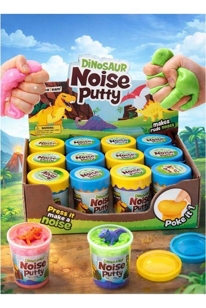 Generic Dino Noise Putty Slime Set – 12pcs Dinosaur Sound Slime Cups with Sur...