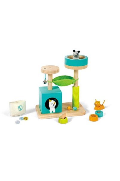 Generic Hape Kitty Haven Dollhouse Playset | Learn Animal care, Cat playset| ...