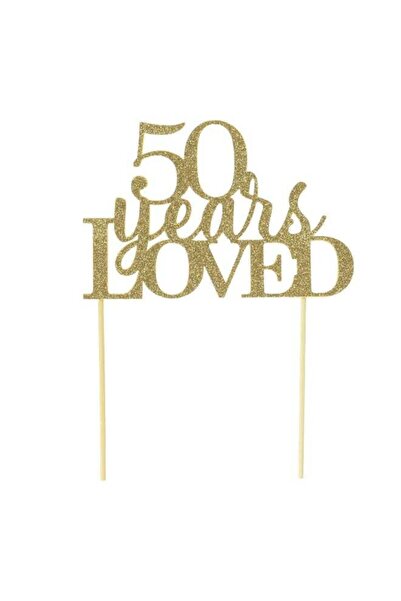 Generic 50-Years Loved Cake Decoration Topper for Anniversary Party Supplies,...