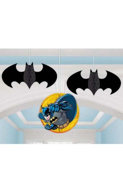 Generic 3-Piece Batman Hanging Decoration Set Birthday Theme Party Supplies