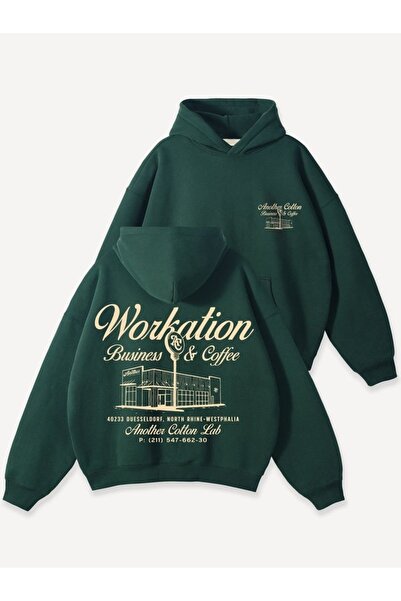 Vordevia Business and Coffee Printed Cotton 3 Thread Threaded Oversize Sweats...