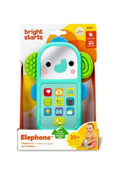 Generic Bright Starts Elephone Telephone Toy (11.7 x 16 cm, Green/Blue)