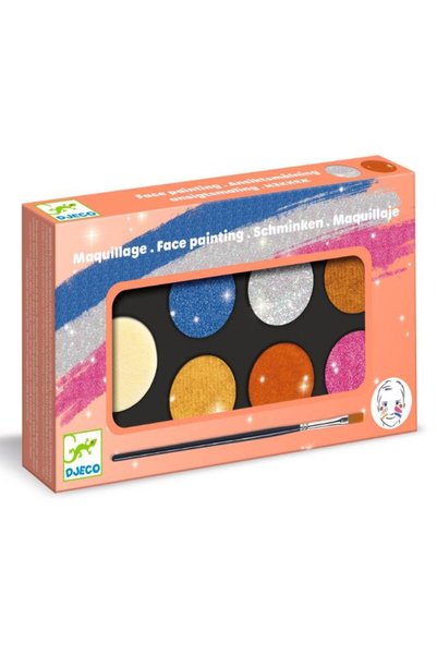 Generic Djeco Palette 6 Colours Metallic Face Paint Set, Highly-Pigmented Pea...