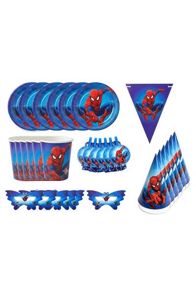 Generic 37 Pcs Spiderman Web Theme Kids Party Set, Birthday Party Tableware K...