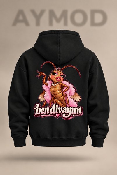 AYMOD kadın Kalın 3 İplik baskılı Oversize Sweatshirt – Günlük Şıklık & Konfor