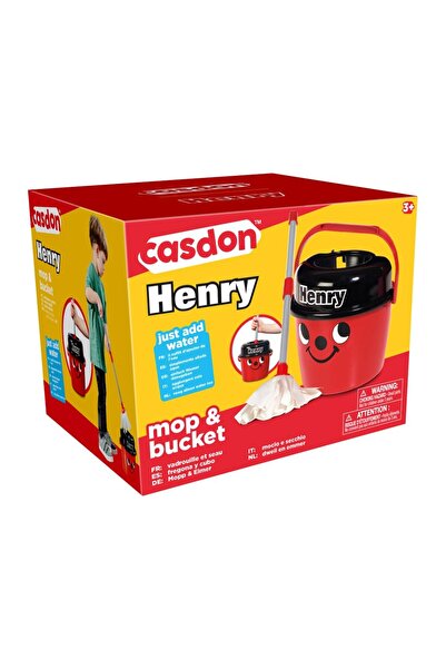 Generic Casdon Henry Mop and Bucket Cleaning Set (2 Pieces, Red/Black)