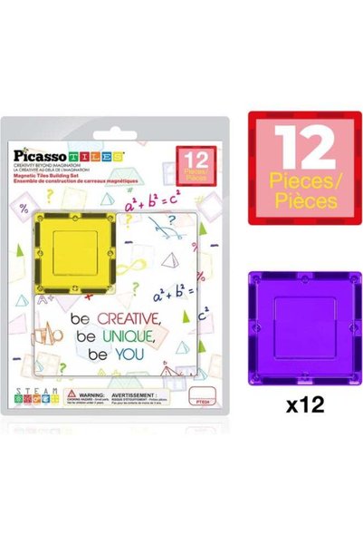 Generic Picasso Magnetic Tiles Square Expansion Pack 12-pieces