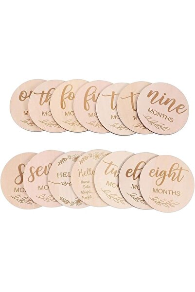 CHANEDE Wooden Baby Monthly Milestone Cards,Wooden Monthly Milestone Photo Ca...