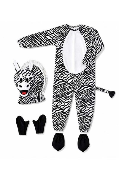 Generic Kids Zebra Costume Set with Hood Mask – Animal Fancy Dress Outfit for...
