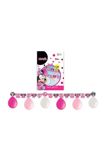 Generic Disney Minnie Mouse Happy Birthday Banner & Balloon Set – 2.3m Garlan...