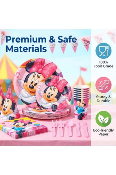 Generic 122 PCS Minnie Mouse Birthday Party Supplies Kit for Girls – Pink Car...