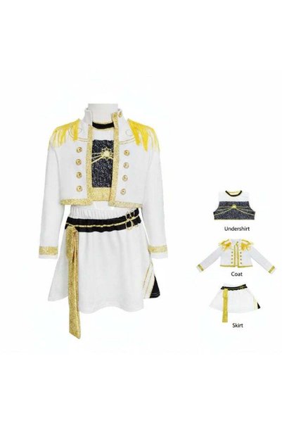 Generic Mira K-Pop Demon Hunters Cosplay Costume with White and Gold Jacket, ...
