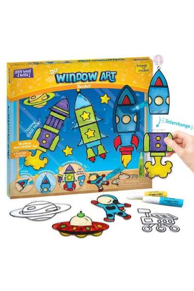 Generic Window Art - Rocket - 16 Pieces Glass Painting Set - Astronaut, Rover...