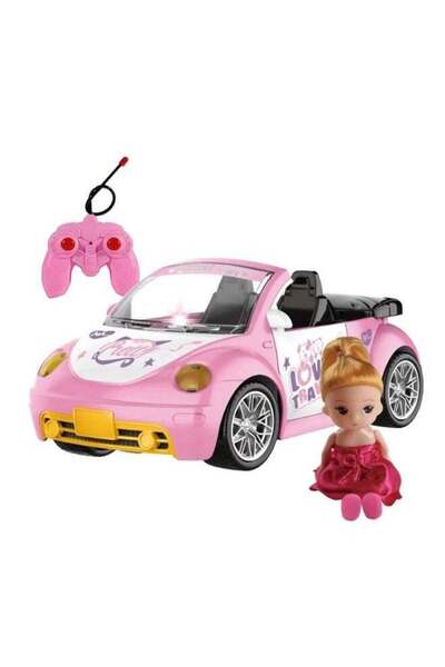 Generic Pink Remote Control Car with Small Doll, Stylish RC Toy Vehicle for G...