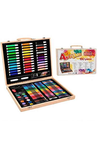 Generic 150 PCS Wooden Art Set – Complete Drawing & Coloring Kit with Carry C...