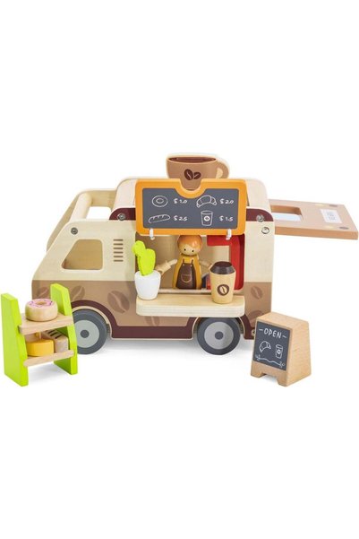 Generic VIGA Wooden Coffee Truck Playset - 11-Piece Montessori-Inspired Cafe ...