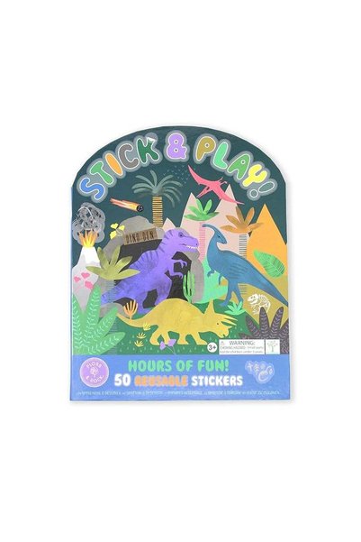 Generic Floss & Rock Dino Stick & Play Reusable Sticker Book, 50+ Stickers fo...