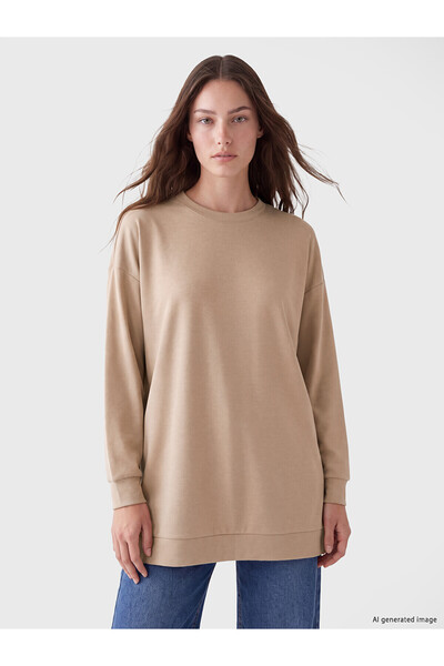 LC Waikiki Nevavm Farkıyla Lcw Modest Beige Interlock Plain Comfortable & Rel...
