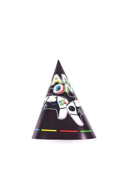 Generic Game ON Paper Hats 12inch, 6pcs Level Up Your Celebration Style