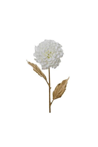 Generic Kaemingk Dahlia – Polyester Snow Finish, White, Christmas Holiday Dec...