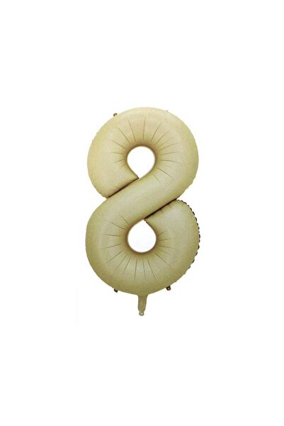 Generic 32 Inch Oat Colored Foil Number Balloon No. 8 Elegance for Birthday, ...