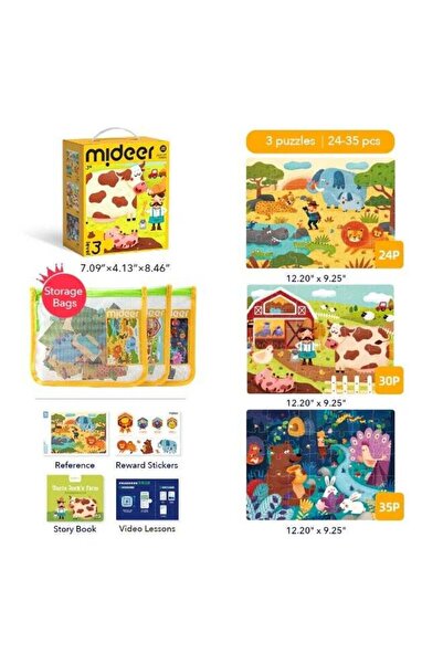 Generic Level Up Natural Scenery Puzzle Set with Storage Bag Level 3, 3 Progr...