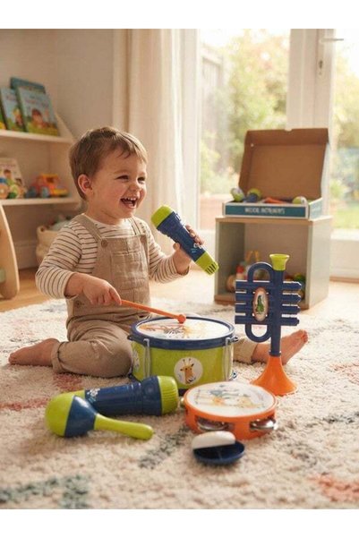 Generic Animal Themed Kids Drum Set Toy with Microphone, Drumsticks and Music...
