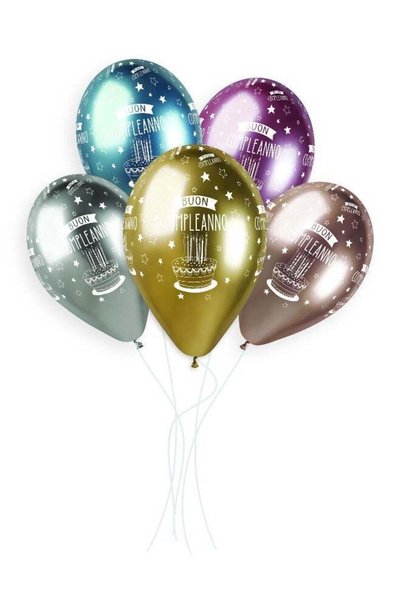 Generic Ciao Buon Compleanno Shiny Latex Balloons 13” – Pack of 25 Metallic A...