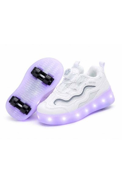 Generic Kids LED Roller Skating Shoes with Retractable Double Wheels, Adjusta...