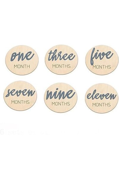 Tazweeq Wooden Monthly Milestone Photo Cards, Unique 3D Design, Double Sided ...