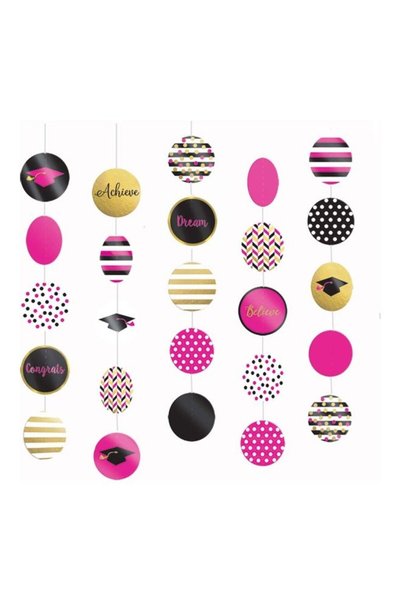 Generic 5-Piece Gold Confetti Grad Hanging Decoration for Graduation Party Su...