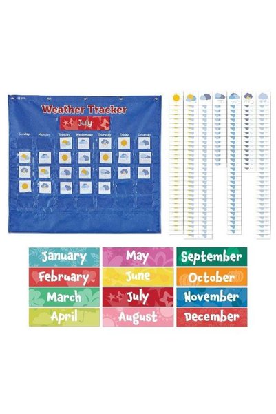 Generic Interactive Weather Tracker Pocket Chart (Full Wall Set, Multi-Color ...