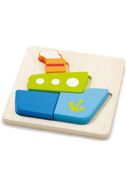 Generic Viga Toys Mini Puzzle Boat - Educational Wooden Puzzle for Kids